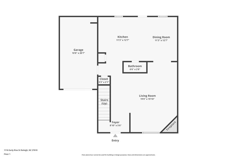 1,800/Mo, 1116 Early Rise Street Raleigh, NC 27610 Floor Plan View