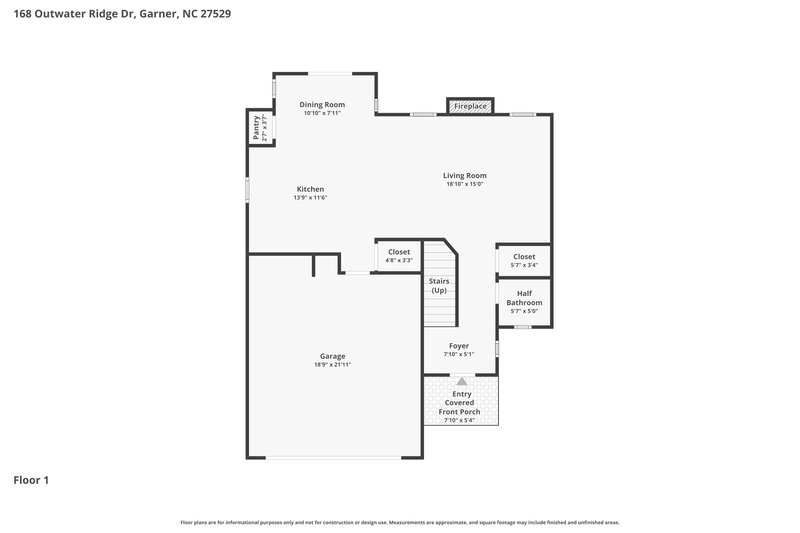 2,075/Mo, 168 Outwater Ridge Drive Garner, NC 27529 Floor Plan View