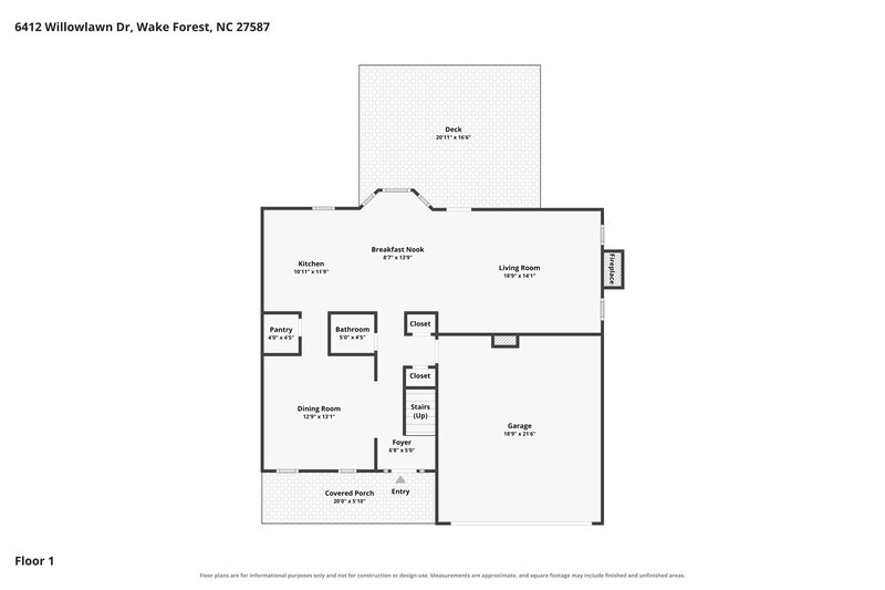 2,455/Mo, 6412 Willowlawn Dr Wake Forest, NC 27587 Floor Plan View