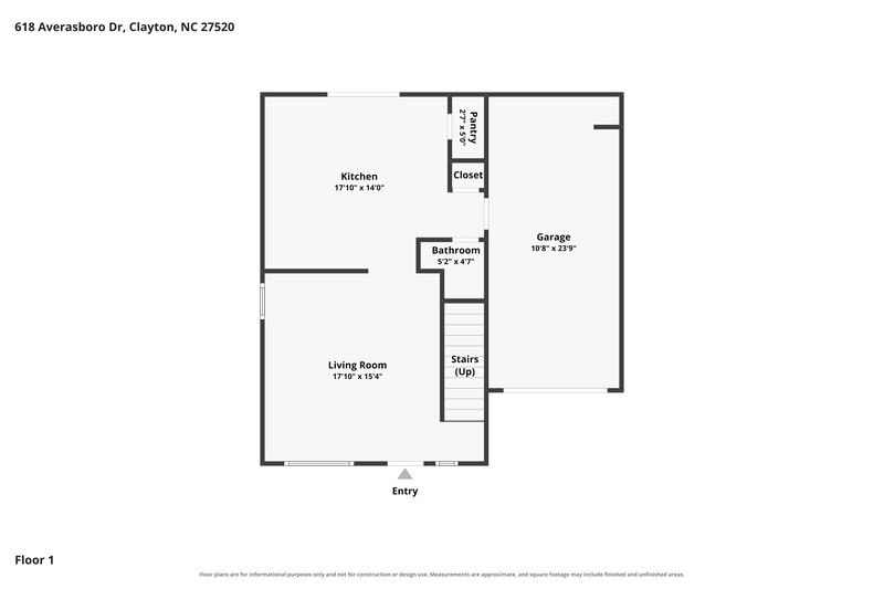 1,820/Mo, 618 Averasboro Drive Clayton, NC 27520 Floor Plan View