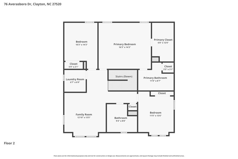1,920/Mo, 76 Averasboro Dr Clayton, NC 27520 Floor Plan View 2