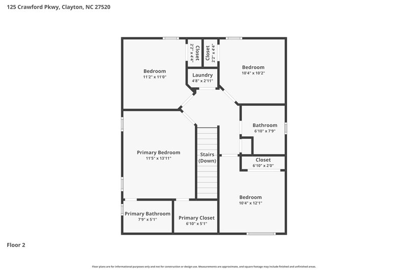 1,860/Mo, 125 Crawford Parkway Clayton, NC 27520 Floor Plan View