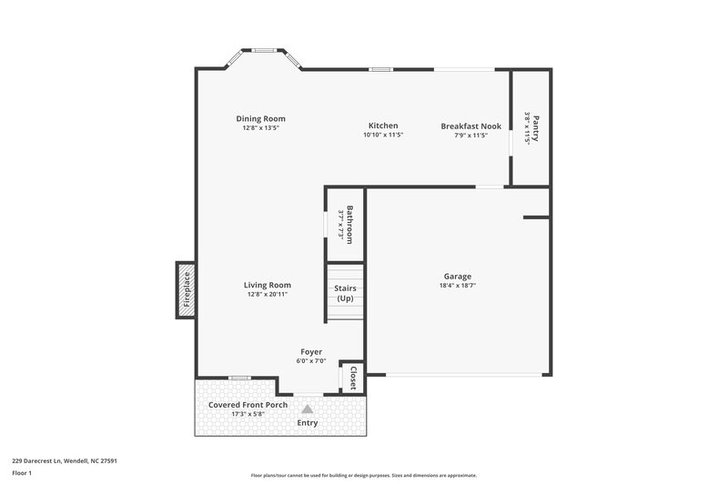 2,065/Mo, 229 Darecrest Ln Wendell, NC 27591 Floor Plan View