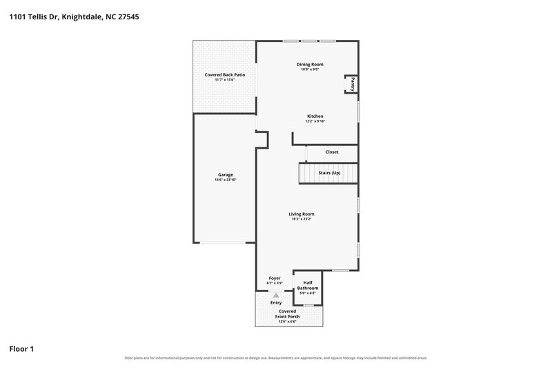 0/Mo, 1101 Tellis Drive Knightdale, NC 27545 Floor Plan View