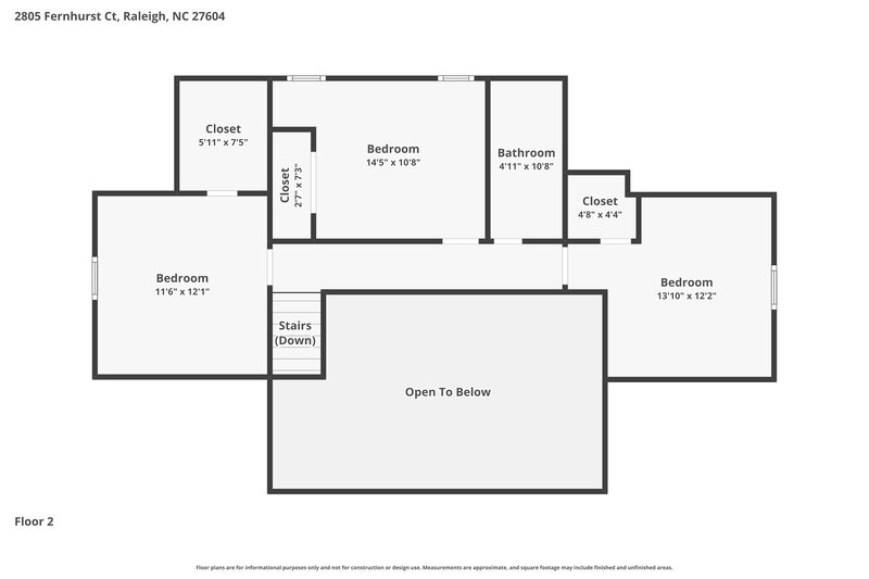 2,050/Mo, 2805 Fernhurst Ct Raleigh, NC 27604 Floor Plan View