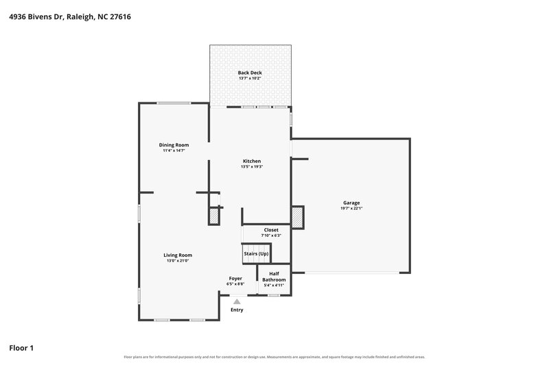 2,425/Mo, 4936 Bivens Dr Raleigh, NC 27616 Floor Plan View
