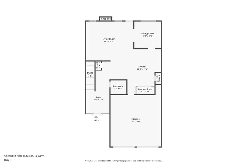 1,835/Mo, 1303 Cricket Ridge Dr Raleigh, NC 27610 Floor Plan View