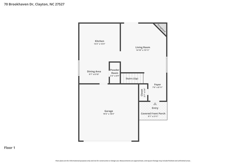1,940/Mo, 70 Brookhaven Dr Clayton, NC 27527 Floor Plan View