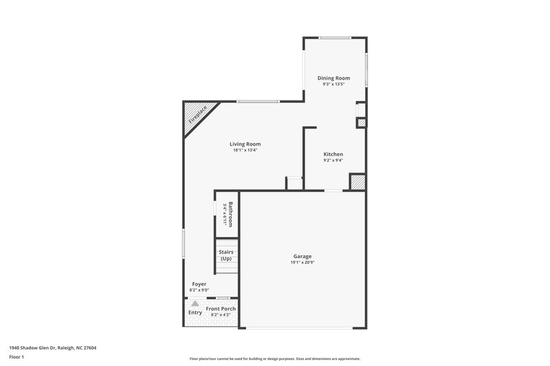 1,855/Mo, 1940 Shadow Glen Dr Raleigh, NC 27604 Floor Plan View