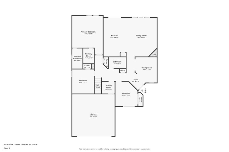 1,825/Mo, 2004 Olive Tree Ln Clayton, NC 27520 Floor Plan View