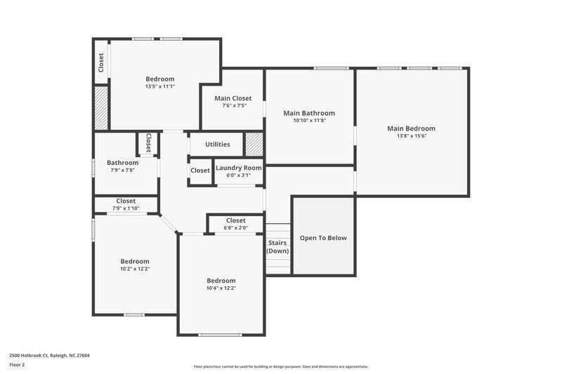 2,165/Mo, 2500 Holbrook Ct Raleigh, NC 27604 Floor Plan View 2
