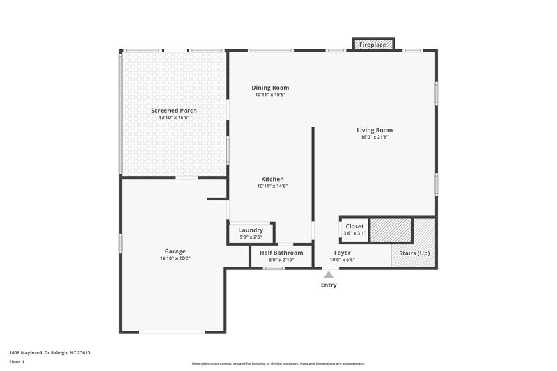 1,875/Mo, 1608 Maybrook Dr Raleigh, NC 27610 Floor Plan View