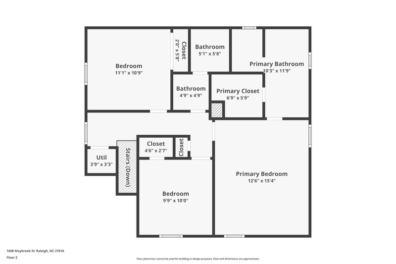1,875/Mo, 1608 Maybrook Dr Raleigh, NC 27610 Floor Plan View 2