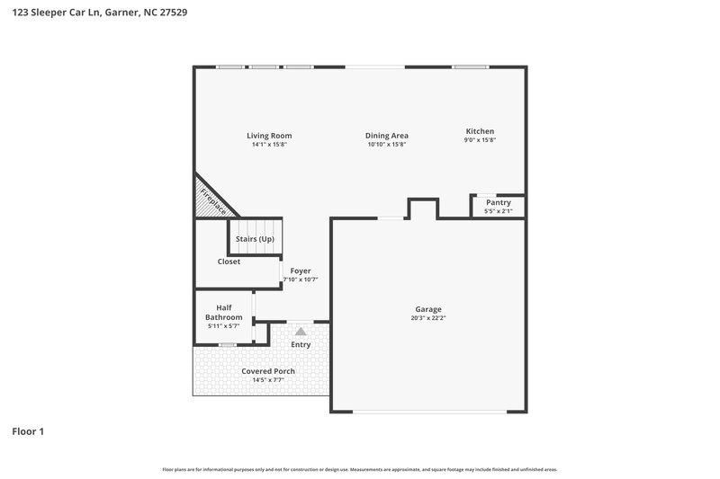 1,970/Mo, 123 Sleeper Car Ln Garner, NC 27529 Floor Plan View