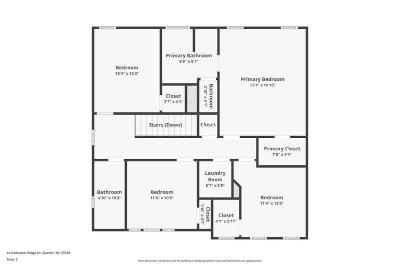 1,880/Mo, 14 Outwater Ridge Dr Garner, NC 27529 Floor Plan View 2