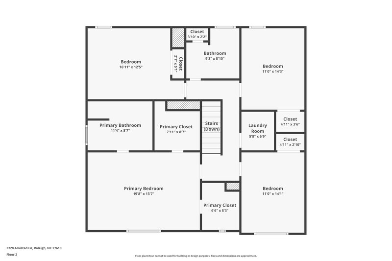 2,065/Mo, 3728 Amistad Ln Raleigh, NC 27610 Floor Plan View