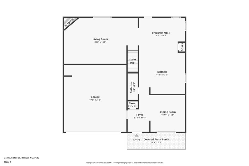 2,065/Mo, 3728 Amistad Ln Raleigh, NC 27610 Floor Plan View 2