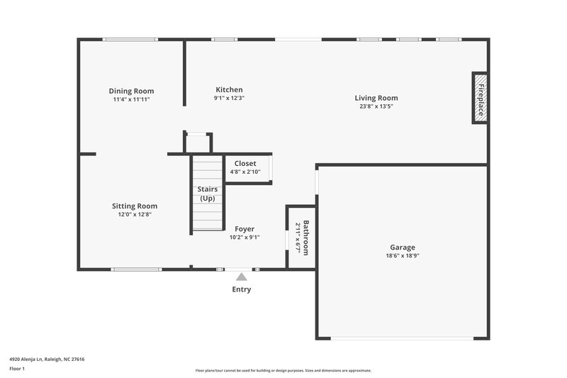 2,120/Mo, 4920 Alenja Ln Raleigh, NC 27616 Floor Plan View