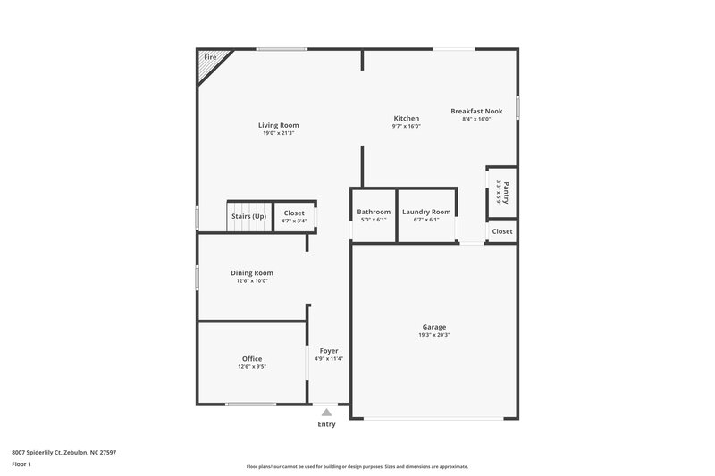 2,135/Mo, 8007 Spiderlily Court Zebulon, NC 27597 Floorplan View