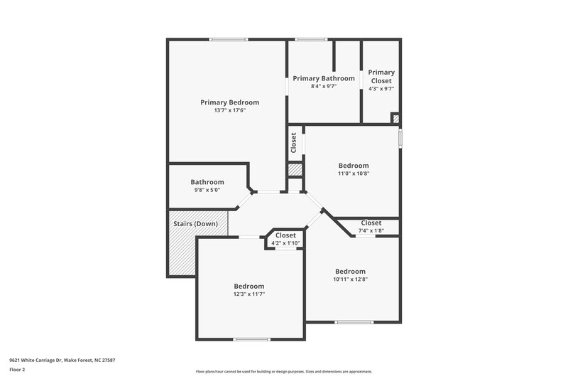 2,160/Mo, 9621 White Carriage Dr Wake Forest, NC 27587 Floor Plan View 2