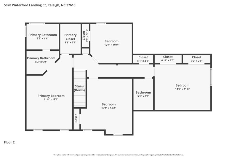 2,335/Mo, 5820 Waterford Landing Ct Raleigh, NC 27610 Floor Plan View 2
