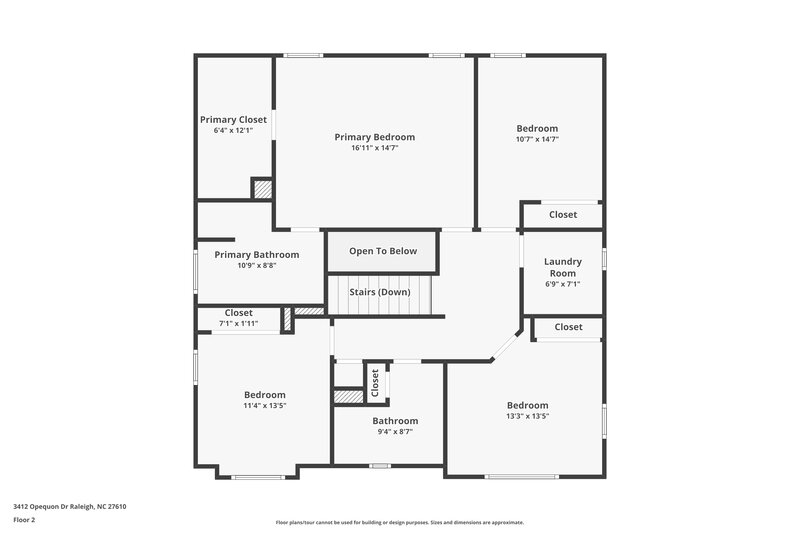 1,900/Mo, 3412 Opequon Dr Raleigh, NC 27610 Floor Plan View 2