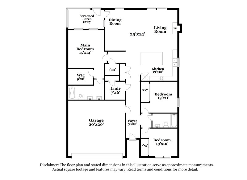 1,875/Mo, 1029 Avondale Dr Clayton, NC 27520 Floor Plan View