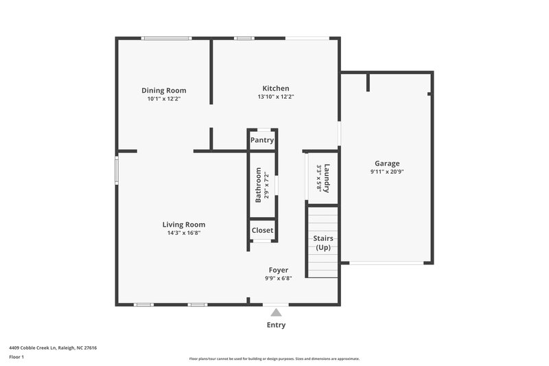 1,700/Mo, 4409 Cobble Creek Ln Raleigh, NC 27616 Floor Plan View