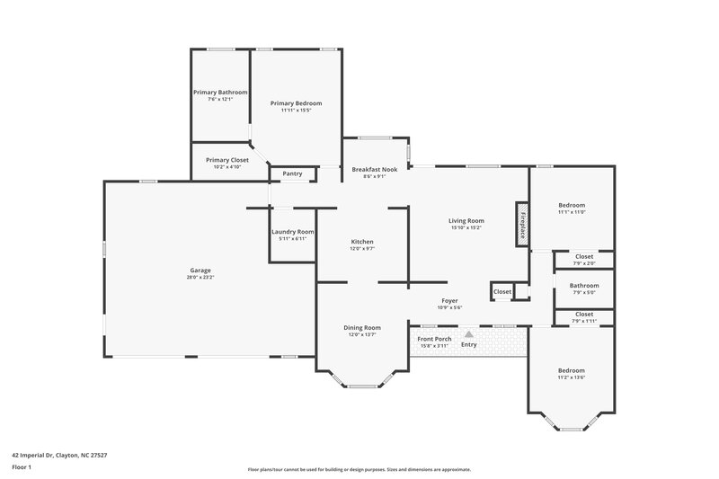 1,965/Mo, 42 Imperial Dr Clayton, NC 27527 Floor Plan View