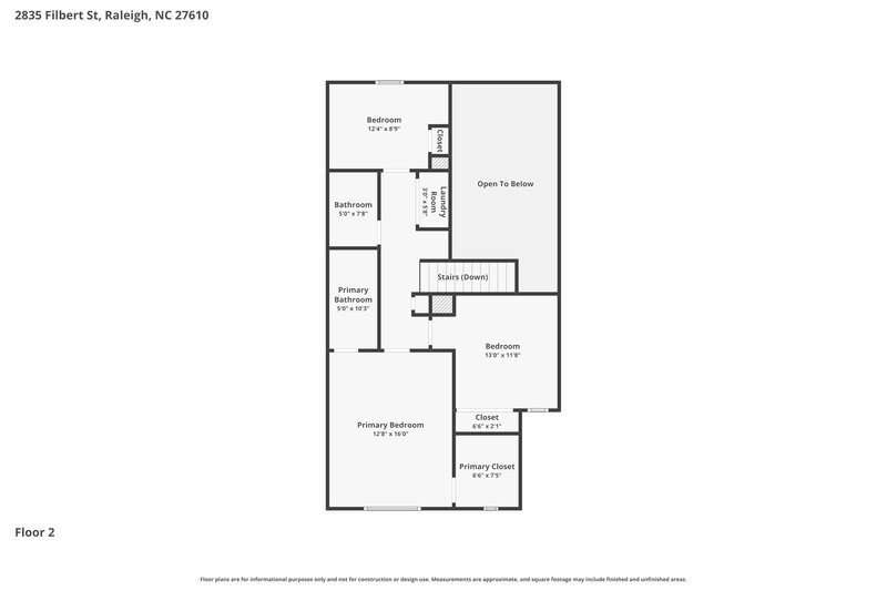 1,920/Mo, 2835 Filbert St Raleigh, NC 27610 Floor Plan View 2