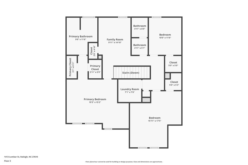 2,000/Mo, 1413 Lombar St Raleigh, NC 27610 Floorplan View