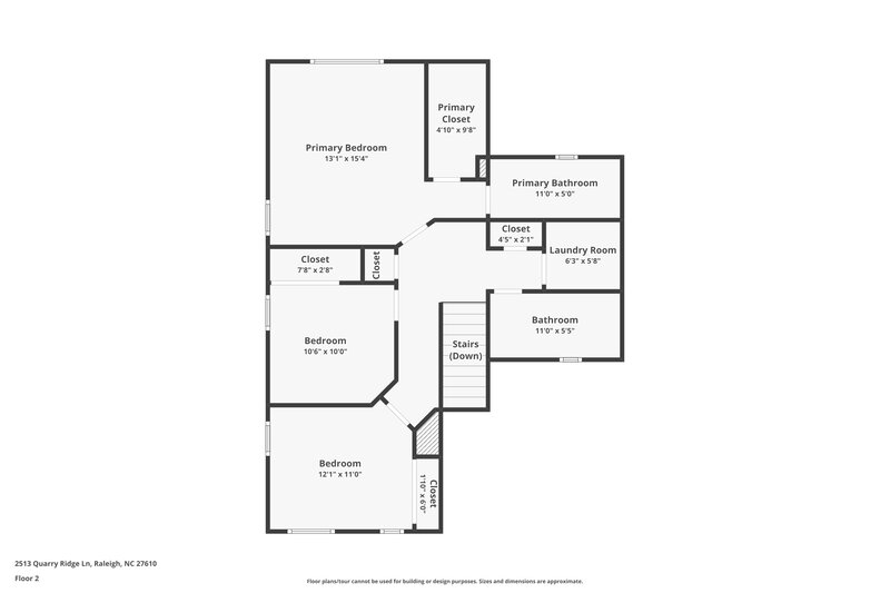 1,915/Mo, 2513 Quarry Ridge Lane Raleigh, NC 27610 Floorplan View 2