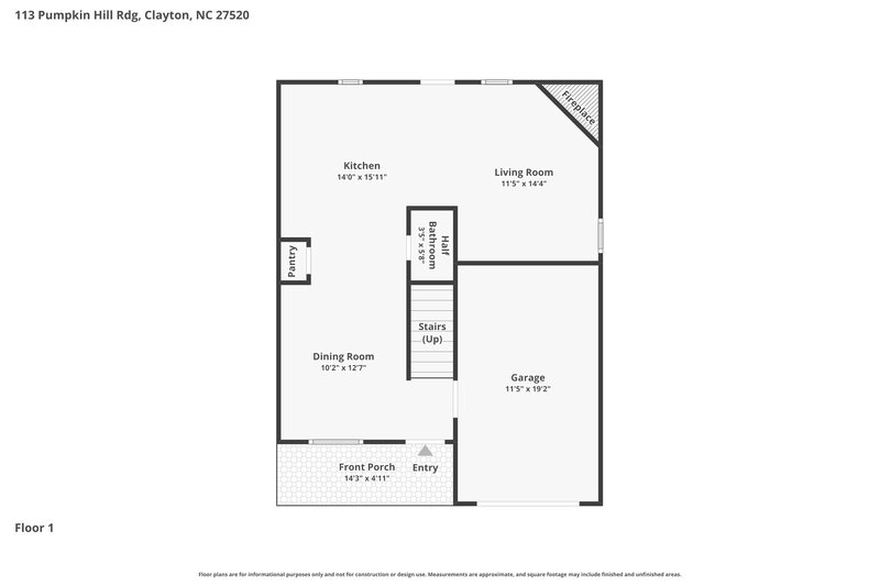1,845/Mo, 113 Pumpkin Hill Ridge Clayton, NC 27520 Floor Plan View
