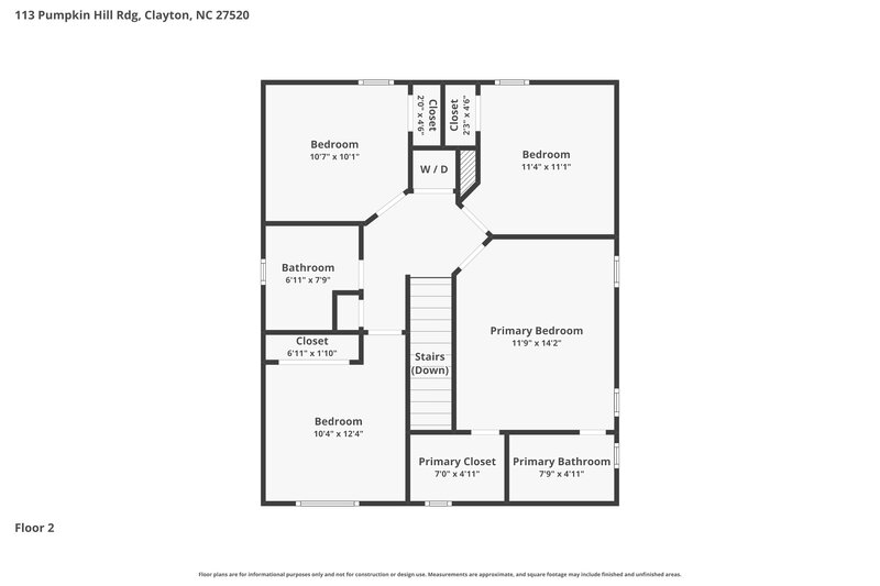 1,845/Mo, 113 Pumpkin Hill Ridge Clayton, NC 27520 Floor Plan View 2