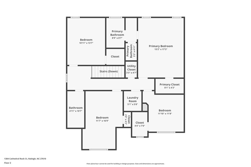 2,000/Mo, 1304 Cathedral Rock Ct Raleigh, NC 27610 Floor Plan View 2