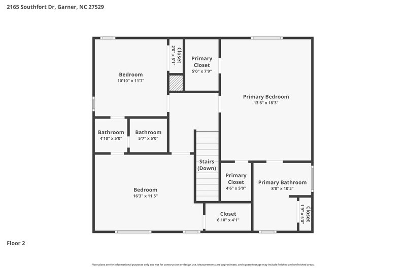 2,085/Mo, 2165 Southfort Dr Garner, NC 27529 Floor Plan View 2