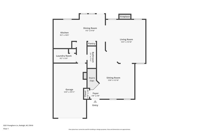 1,975/Mo, 5321 Pronghorn Ln Raleigh, NC 27610 Floor Plan View