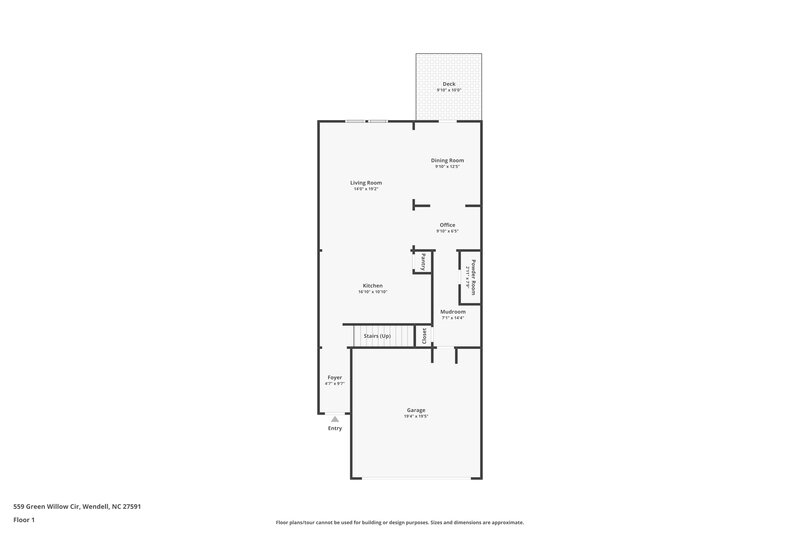 1,910/Mo, 559 Green Willow Circle Wendell, NC 27591 Floor Plan View