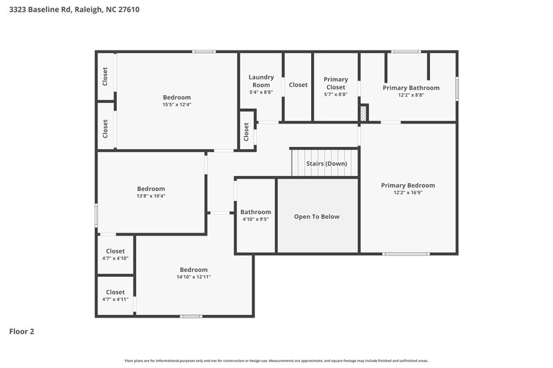 2,175/Mo, 3323 Baseline Rd Raleigh, NC 27610 Floor Plan View