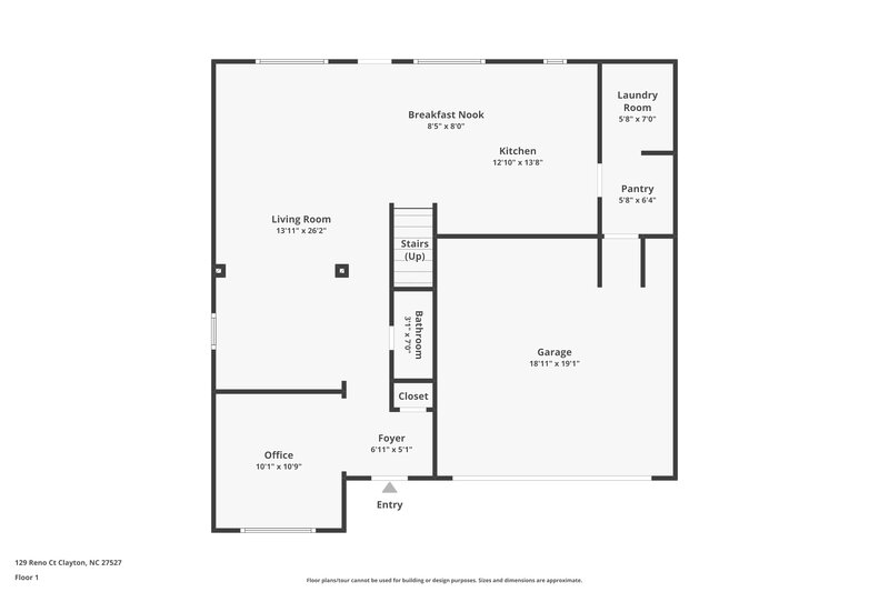 1,960/Mo, 129 Reno Ct Clayton, NC 27527 Floor Plan View