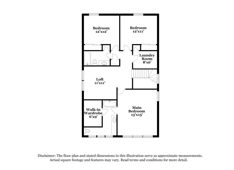 1,915/Mo, 3651 Marshlane Way Raleigh, NC 27610 Floor Plan View 2