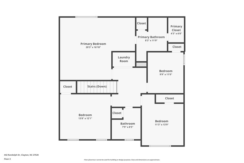 1,745/Mo, 442 Randolph Dr Clayton, NC 27520 Floor Plan View 2