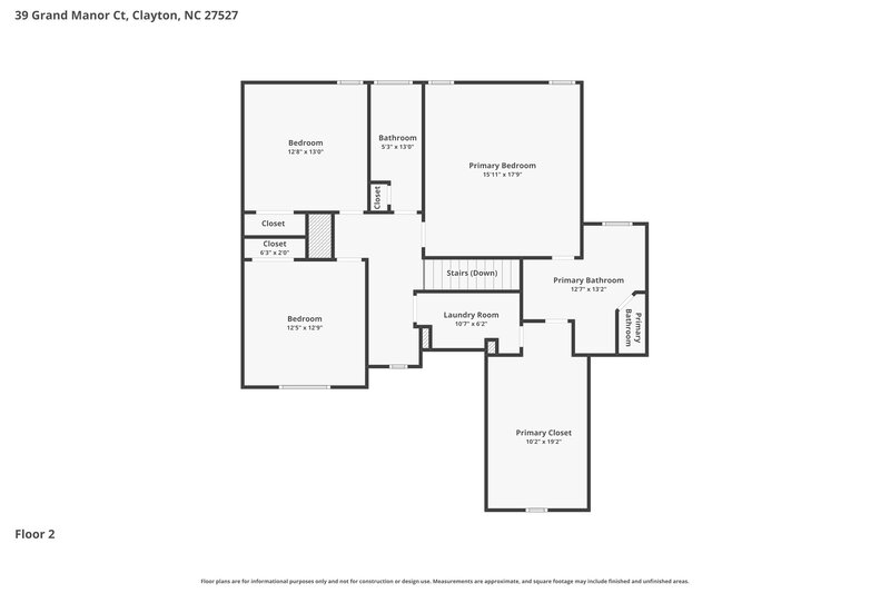 2,205/Mo, 39 Grand Manor Ct Clayton, NC 27527 Floor Plan View 2