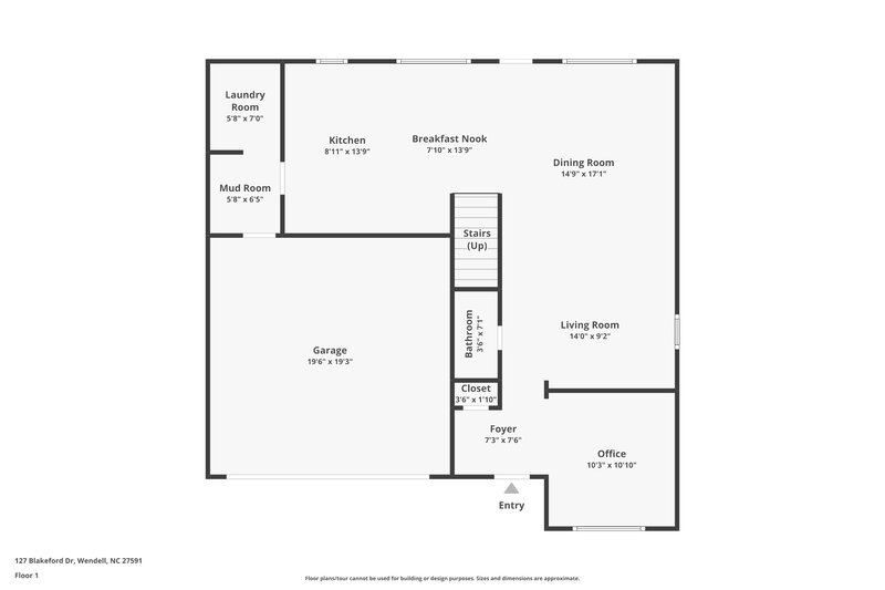 1,975/Mo, 127 Blakeford Dr Wendell, NC 27591 Floor Plan View