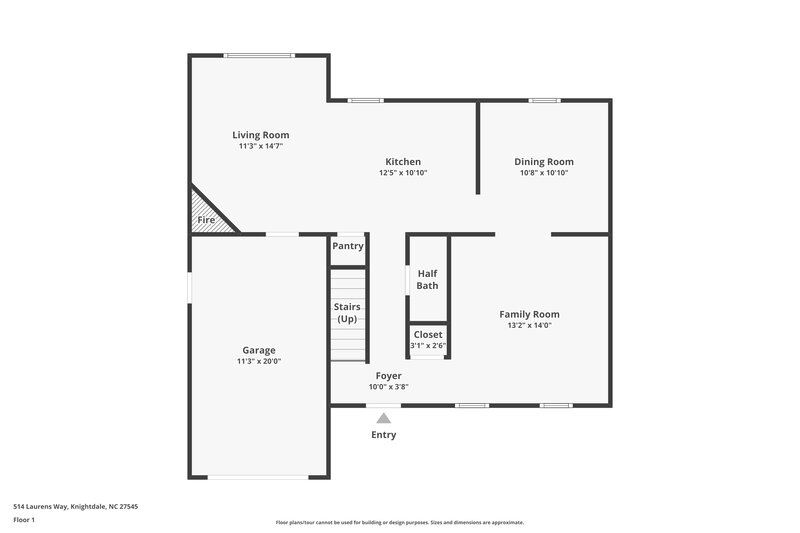 1,930/Mo, 514 Laurens Way Knightdale, NC 27545 Floor Plan View