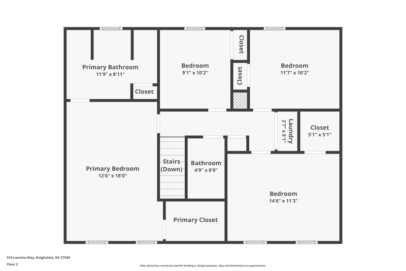 1,930/Mo, 514 Laurens Way Knightdale, NC 27545 Floor Plan View 2