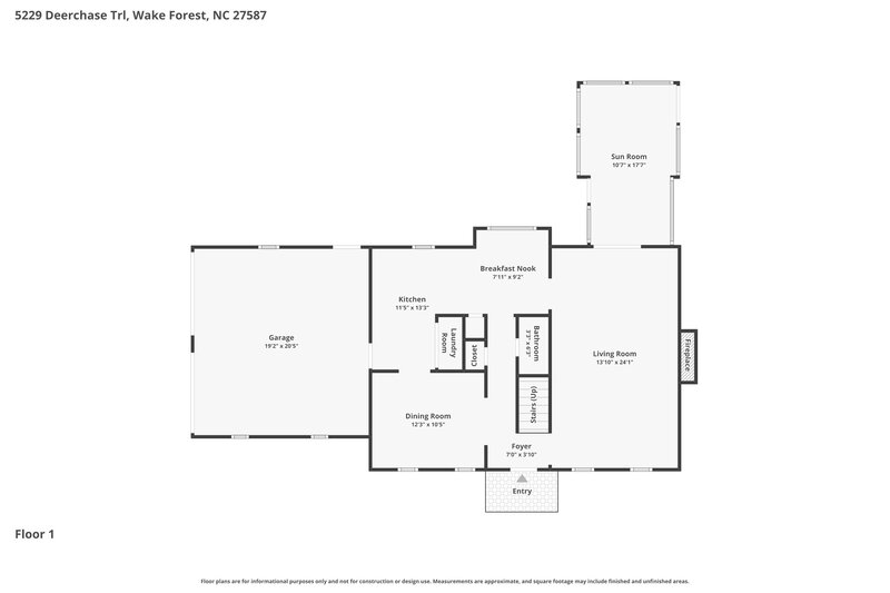 2,505/Mo, 5229 Deer Chase Trail Wake Forest, NC 27587 Floorplan View