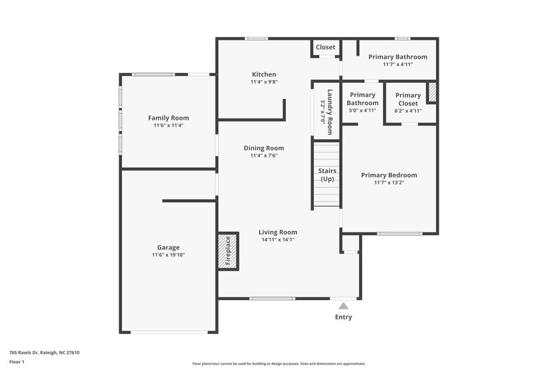 1,800/Mo, 765 Rawls Dr Raleigh, NC 27610 Floor Plan View