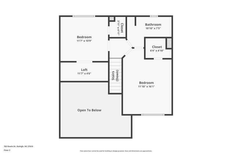 1,800/Mo, 765 Rawls Dr Raleigh, NC 27610 Floor Plan View 2