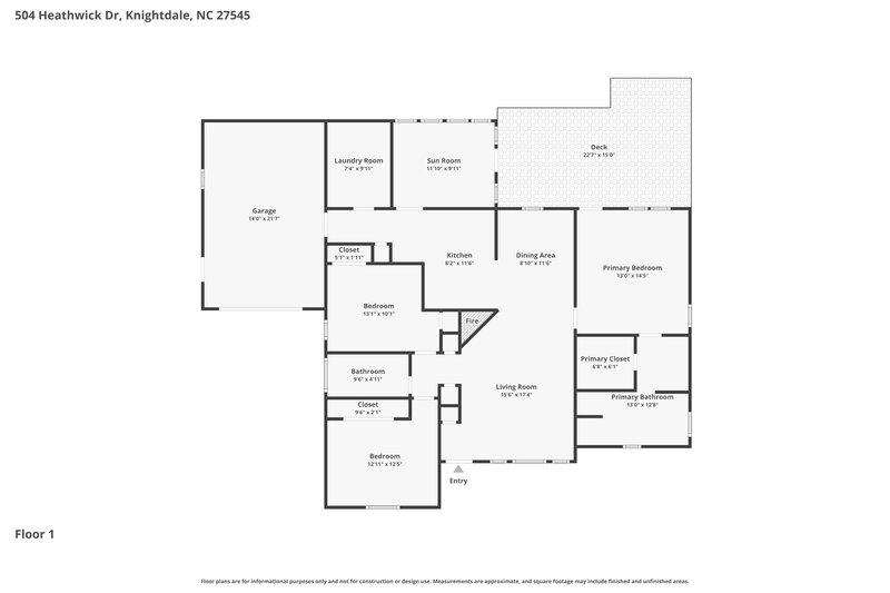 1,925/Mo, 504 Heathwick Dr Knightdale, NC 27545 Floor Plan View